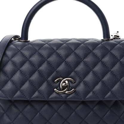 Chanel Caviar Quilted Small Coco Handle Flap Navy 11 of 12