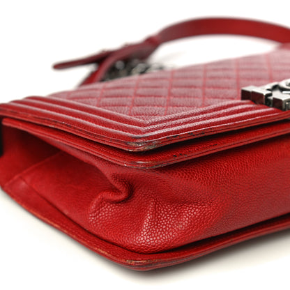 Chanel Caviar Quilted Medium Boy Flap Red 9 of 37