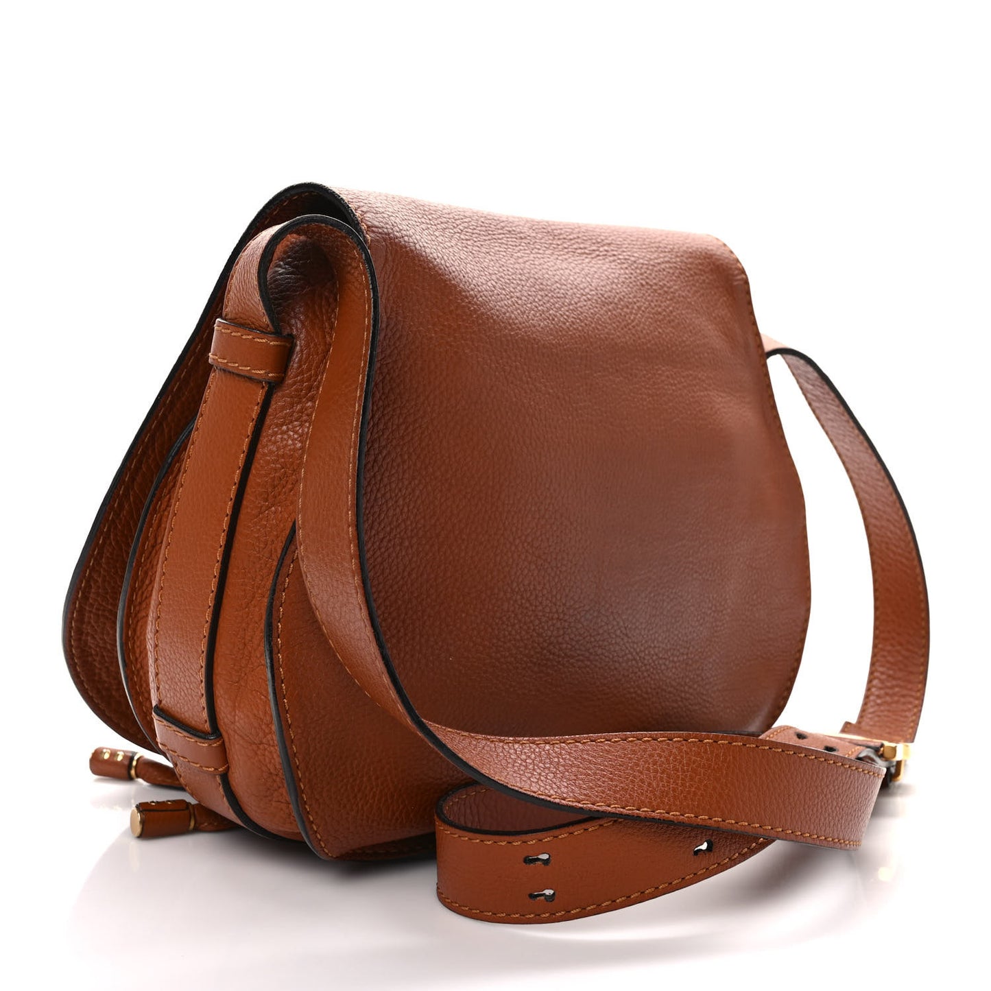 Calfskin Medium Marcie Round Crossbody Bag Tan