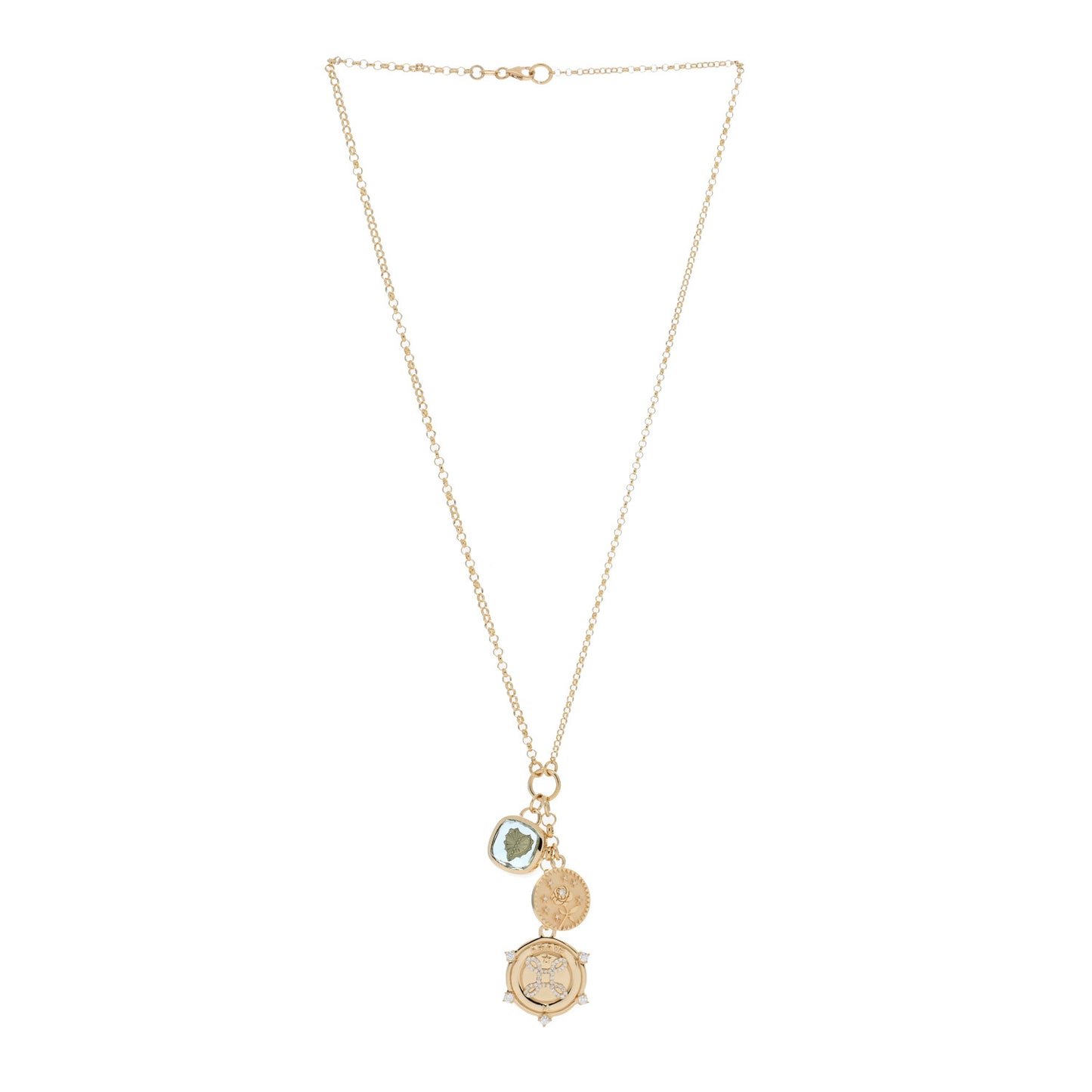 18K Yellow Gold Diamond True Love Medium Mixed Belcher Extended Necklace