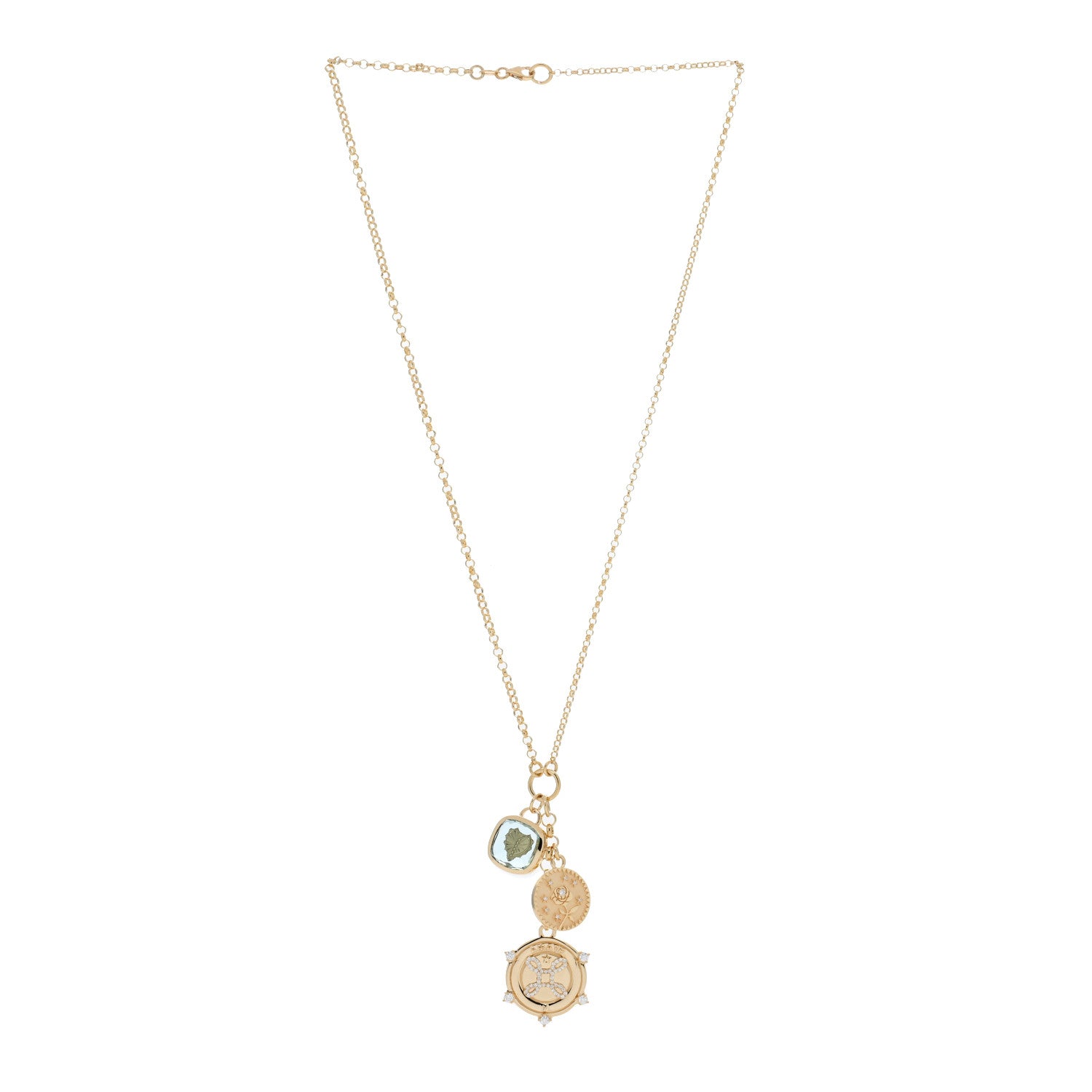 Foundrae 18K Yellow Gold Diamond True Love Medium Mixed Belcher Extended Necklace 2 of 5