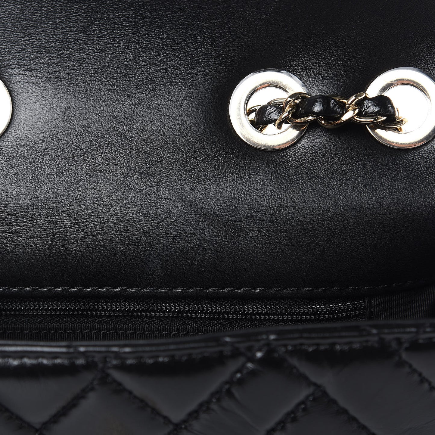 Shiny Lambskin Quilted Small Montcoco Flap Black