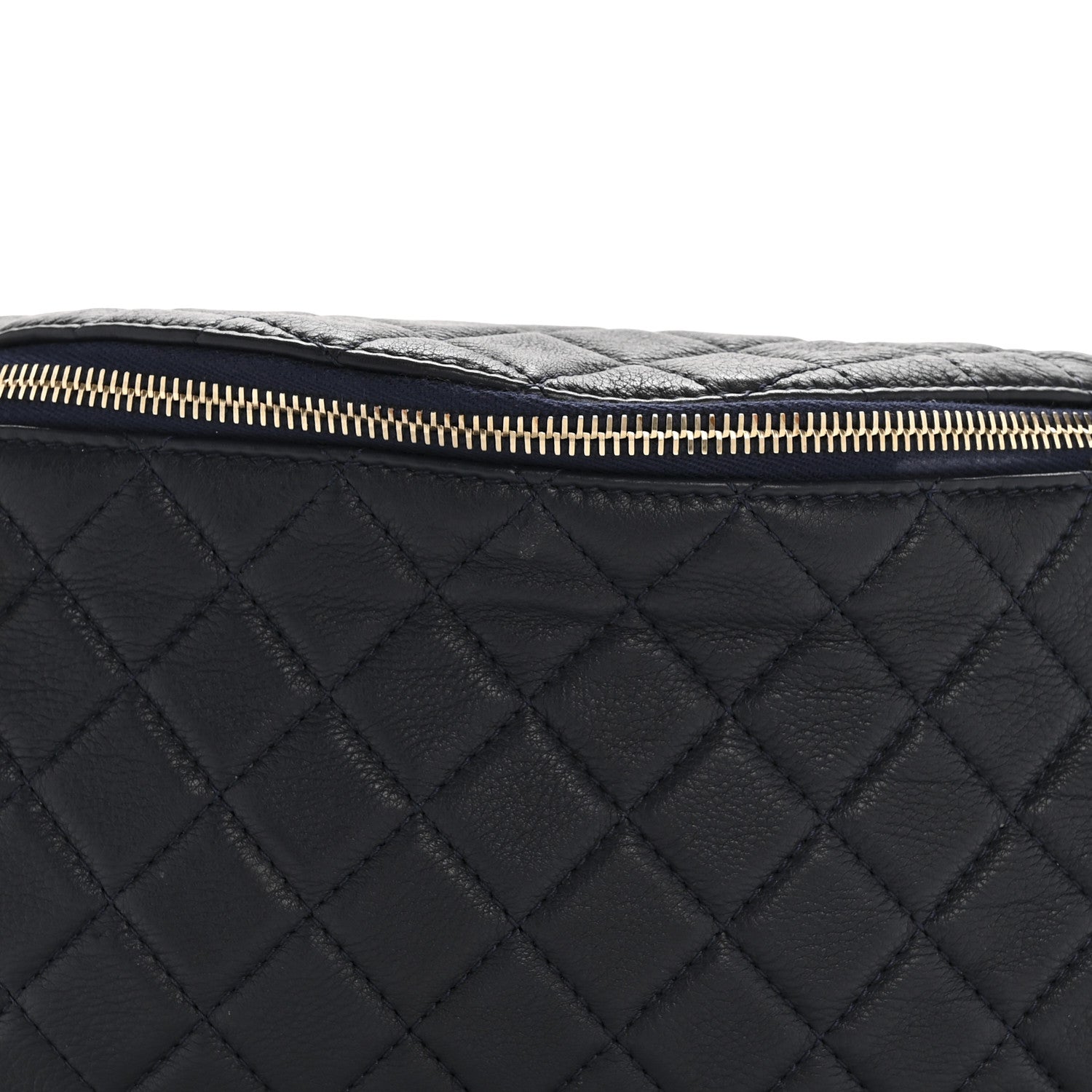 Chanel Calfskin Quilted Banane Waist Bag Fanny Pack Navy 8 of 13
