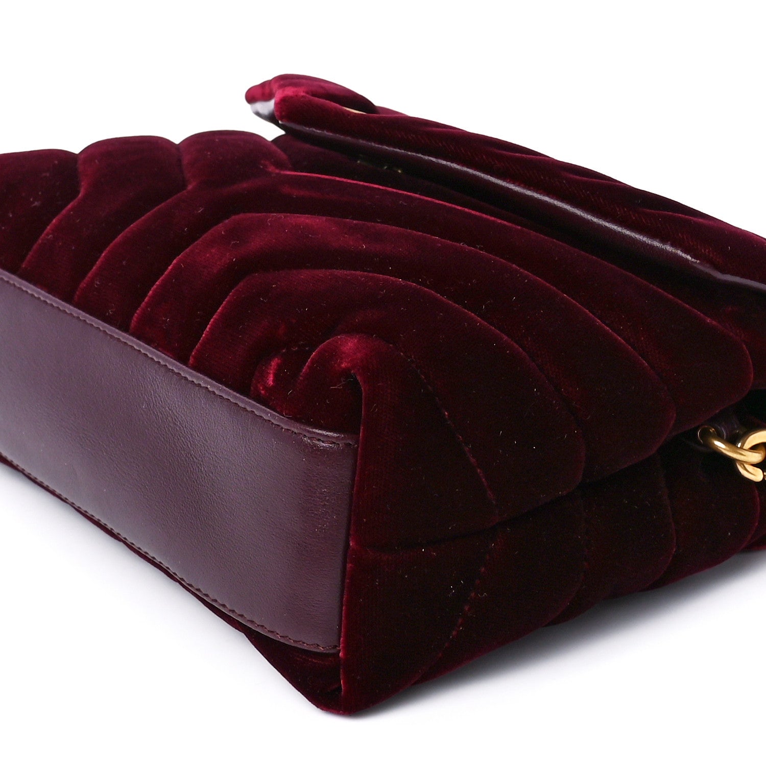 Saint Laurent Velvet Y Quilted Monogram Toy Loulou Crossbody Bag French Burgundy 12 of 12
