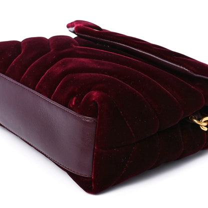 Saint Laurent Velvet Y Quilted Monogram Toy Loulou Crossbody Bag French Burgundy 12 of 12