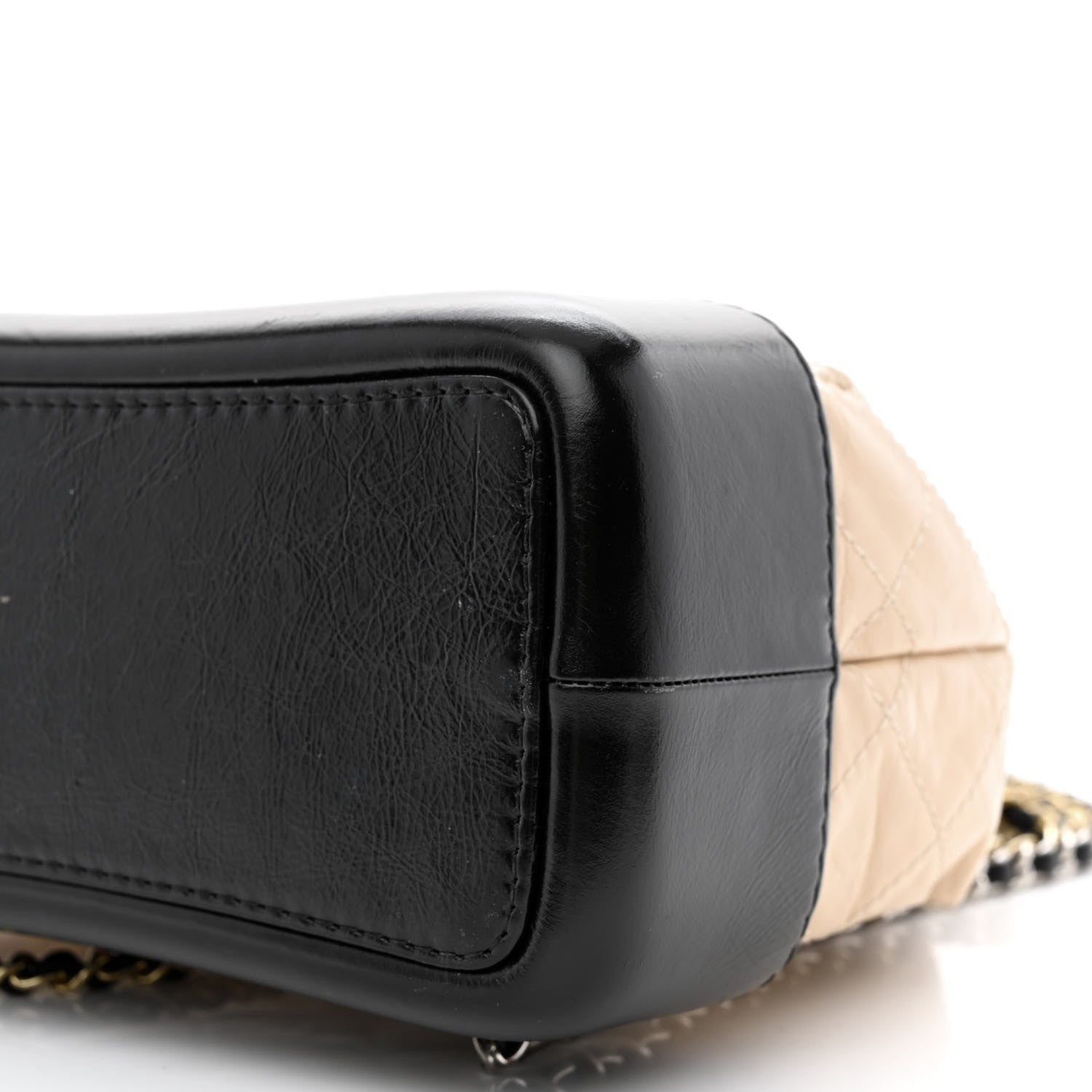 Chanel Aged Calfskin Quilted Small Gabrielle Backpack Beige Black 10 of 10