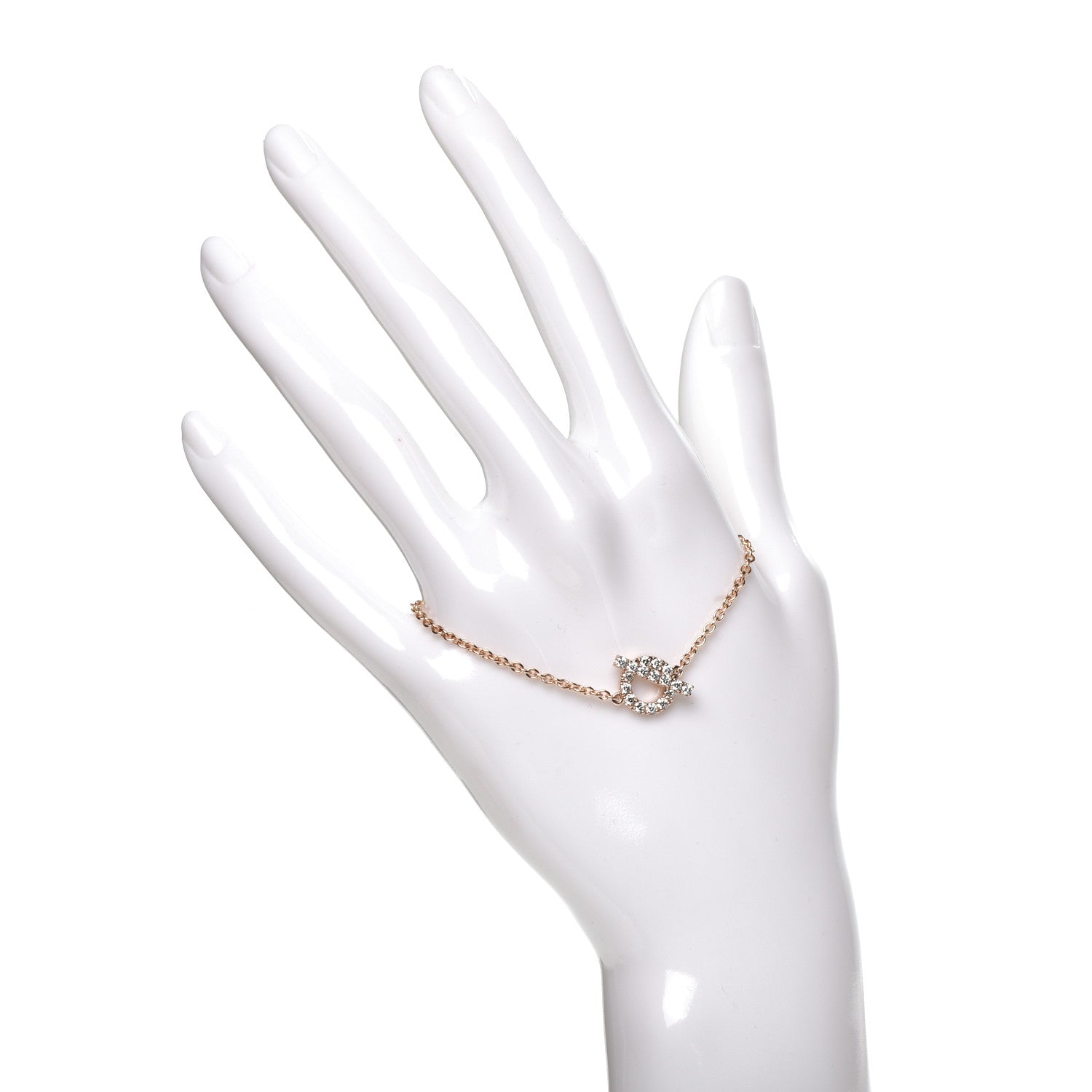 Hermes 18K Rose Gold Diamond Finesse Bracelet SH 2 of 5