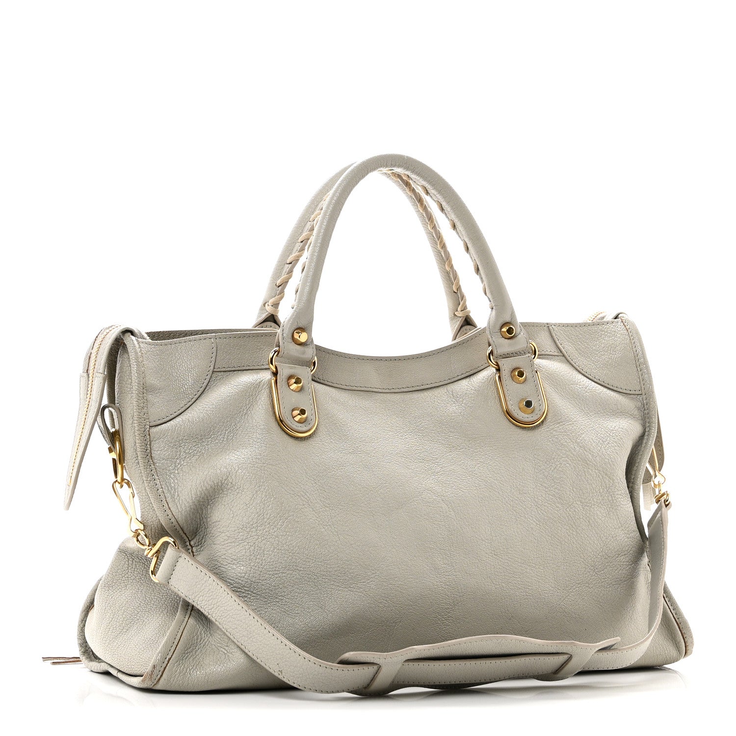 Balenciaga Chevre Gold Metallic Edge Hardware City Gris Glace