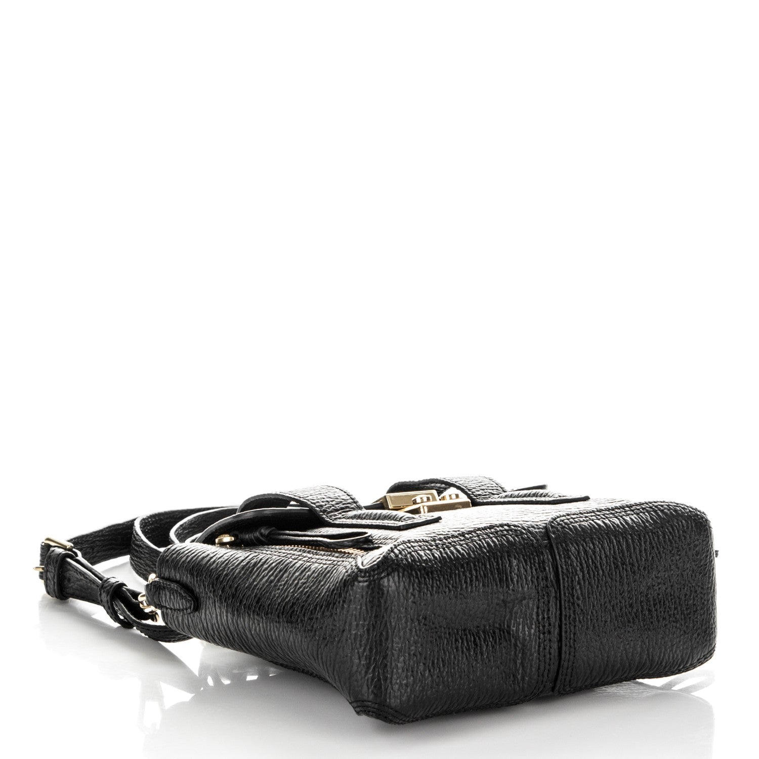 3.1 Phillip Lim 3.1 Textured Calfskin Mini Pashli Satchel Black 4 of 7