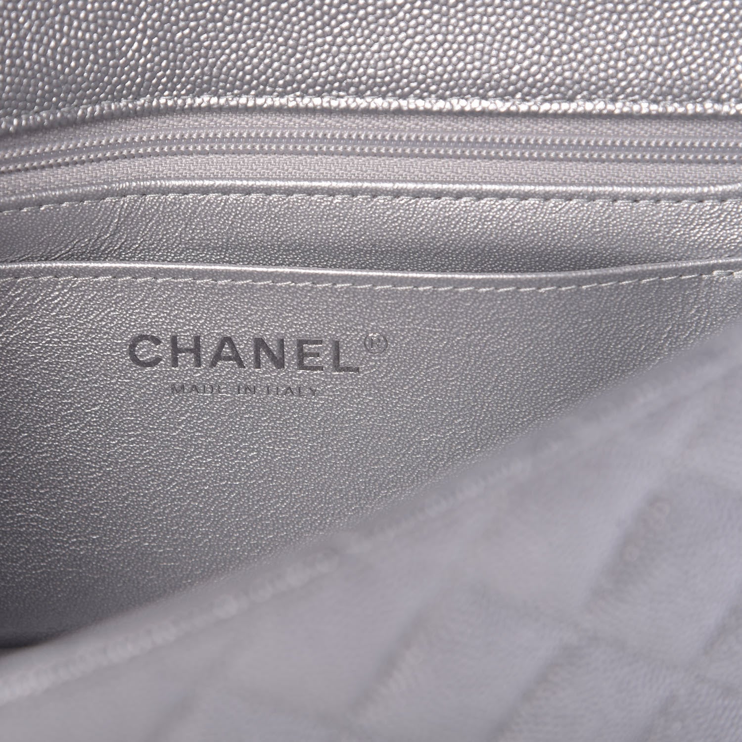 Chanel Metallic Caviar Quilted Mini Top Handle Rectangular Flap Silver 6 of 11