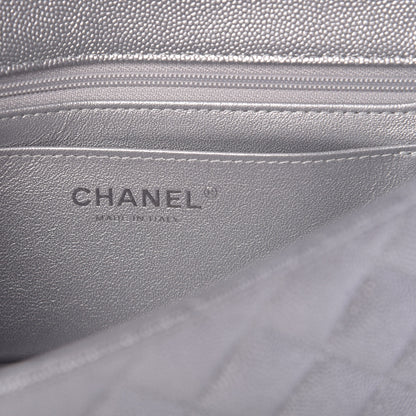 Chanel Metallic Caviar Quilted Mini Top Handle Rectangular Flap Silver 6 of 11