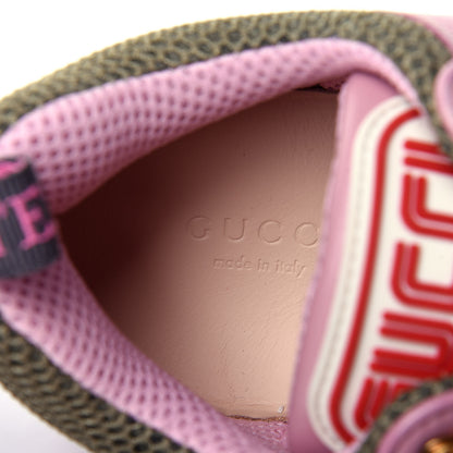 Gucci X SEGA Mesh Canvas Calfskin Womens Flashtrek Sneakers 36 Military Oatmeal Carmine Rose Ardesia 9 of 10