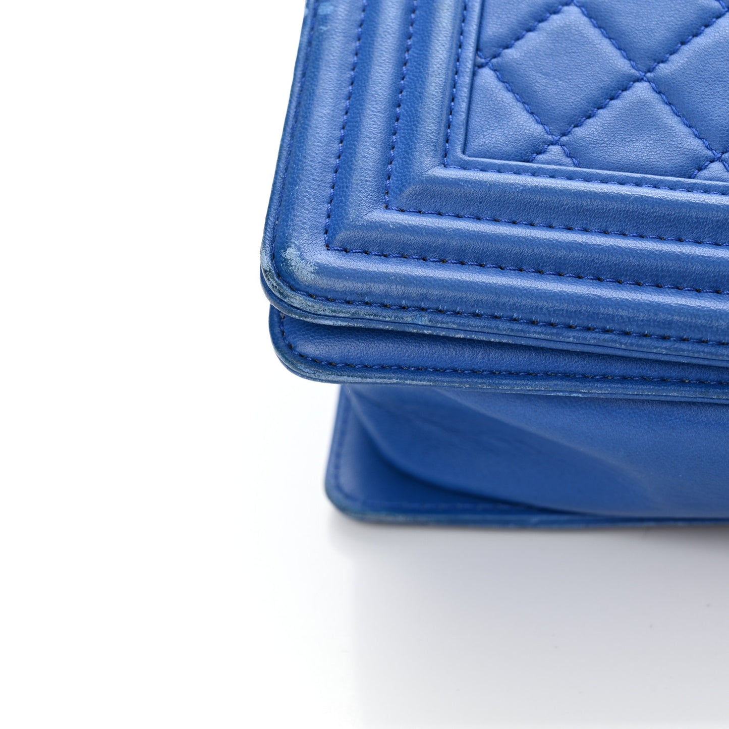 Lambskin Quilted Medium Boy Flap Blue