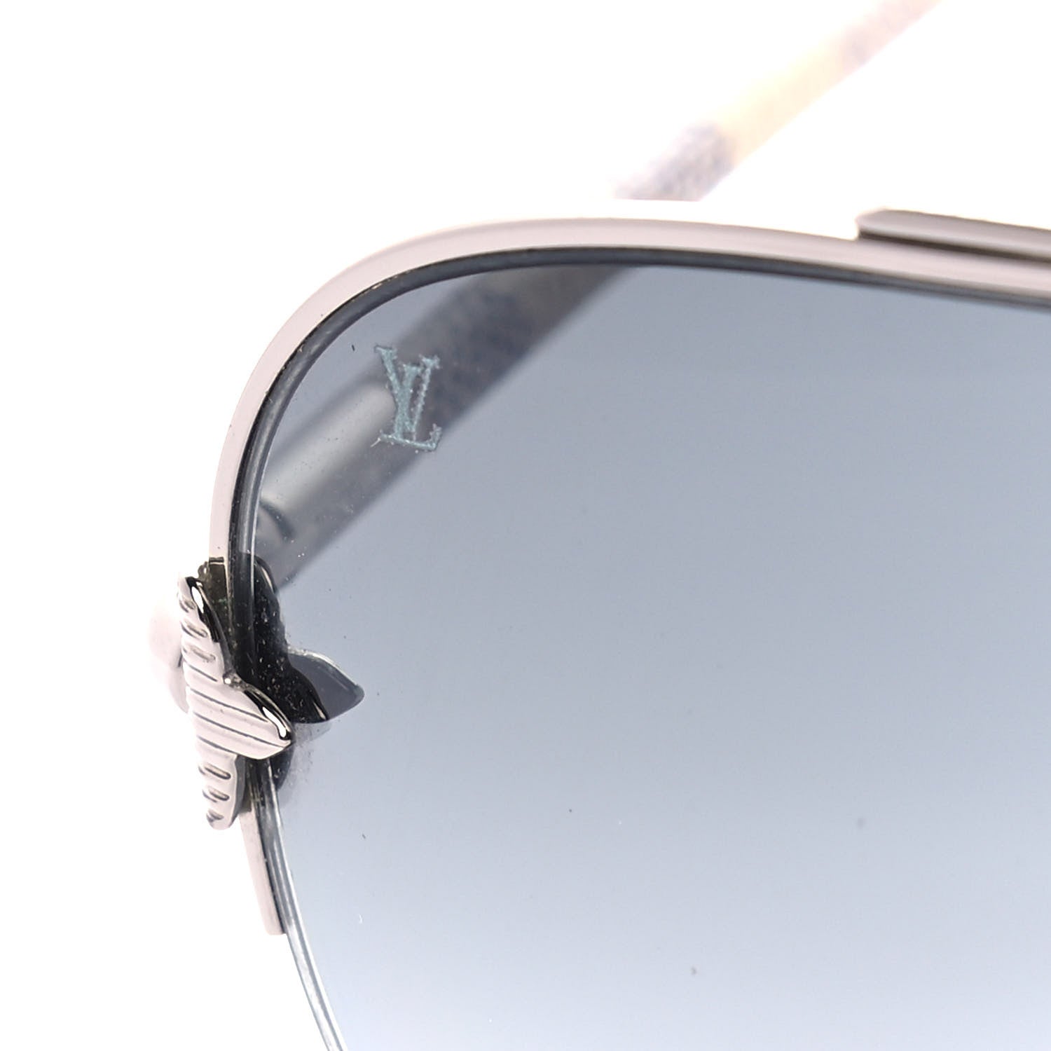 Louis Vuitton Damier Azur Petite Viola Pilote Aviator Sunglasses Z0570U 8 of 10
