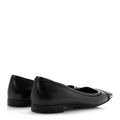 Prada Nappa Metallic Square Toe Ballerina Flats 35.5 Black 5 of 11