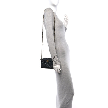 Chanel Lambskin Quilted CC Pearl Crush Camera Case Black 2 of 10