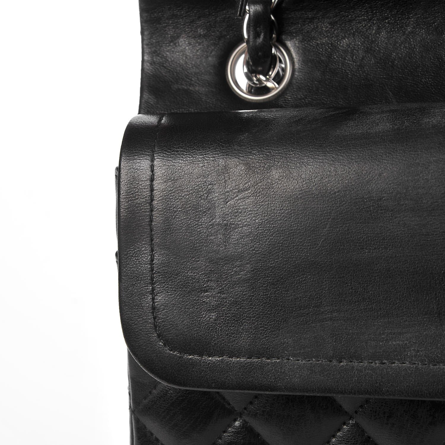 Chanel Lambskin Quilted Medium Double Flap Black 10 of 14