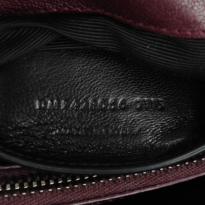 Saint Laurent Sheepskin Matelasse Chevron Monogram Medium College Bag Amaranto 7 of 7