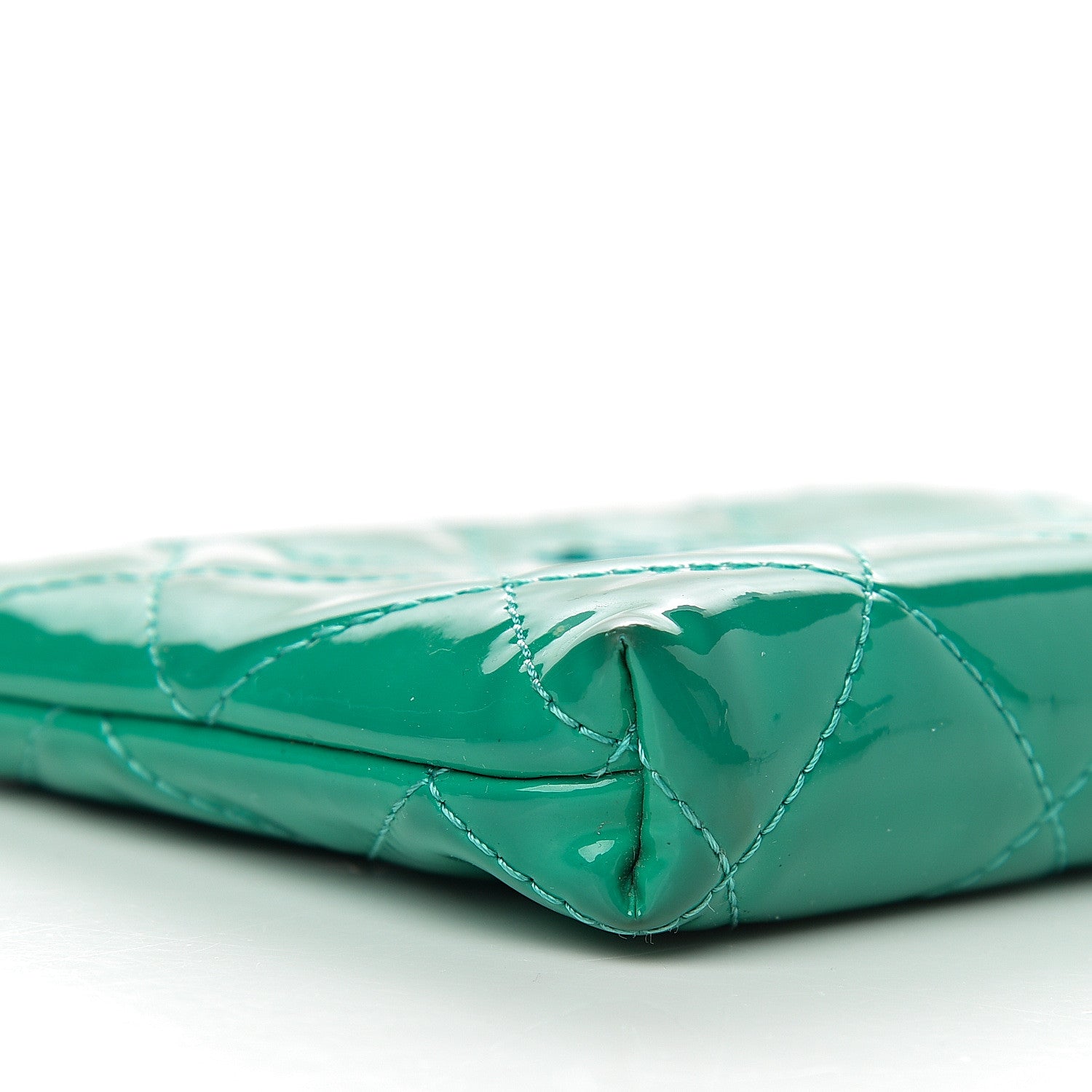 Chanel Patent Quilted Key Holder Case Green 11 of 12
