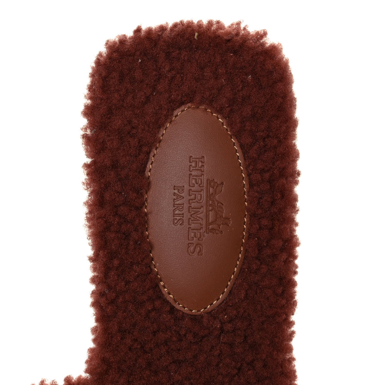 Hermes Woolskin Oran Sandals 37 Cognac 7 of 8