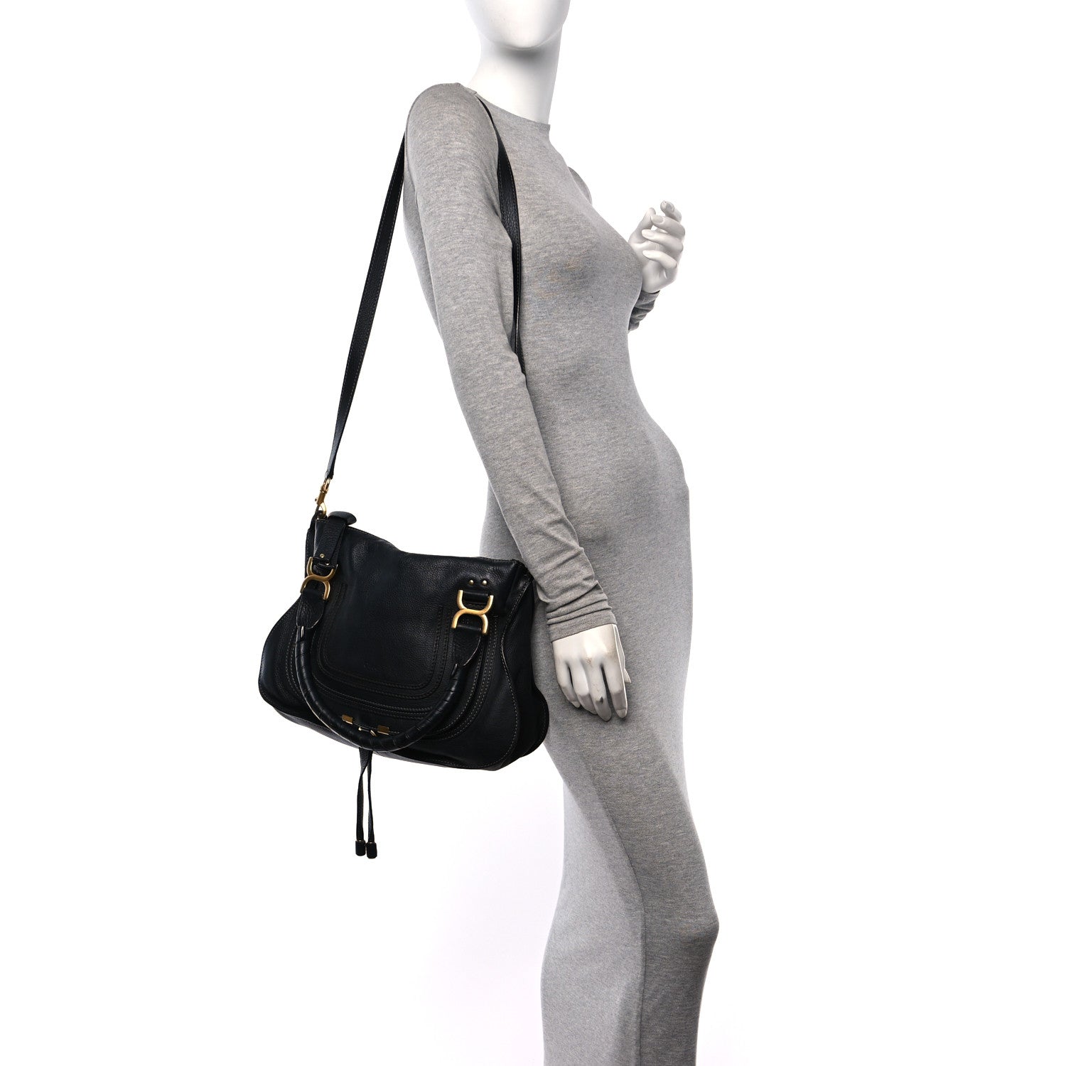 Chloe Calfskin Medium Marcie Satchel Black 2 of 12