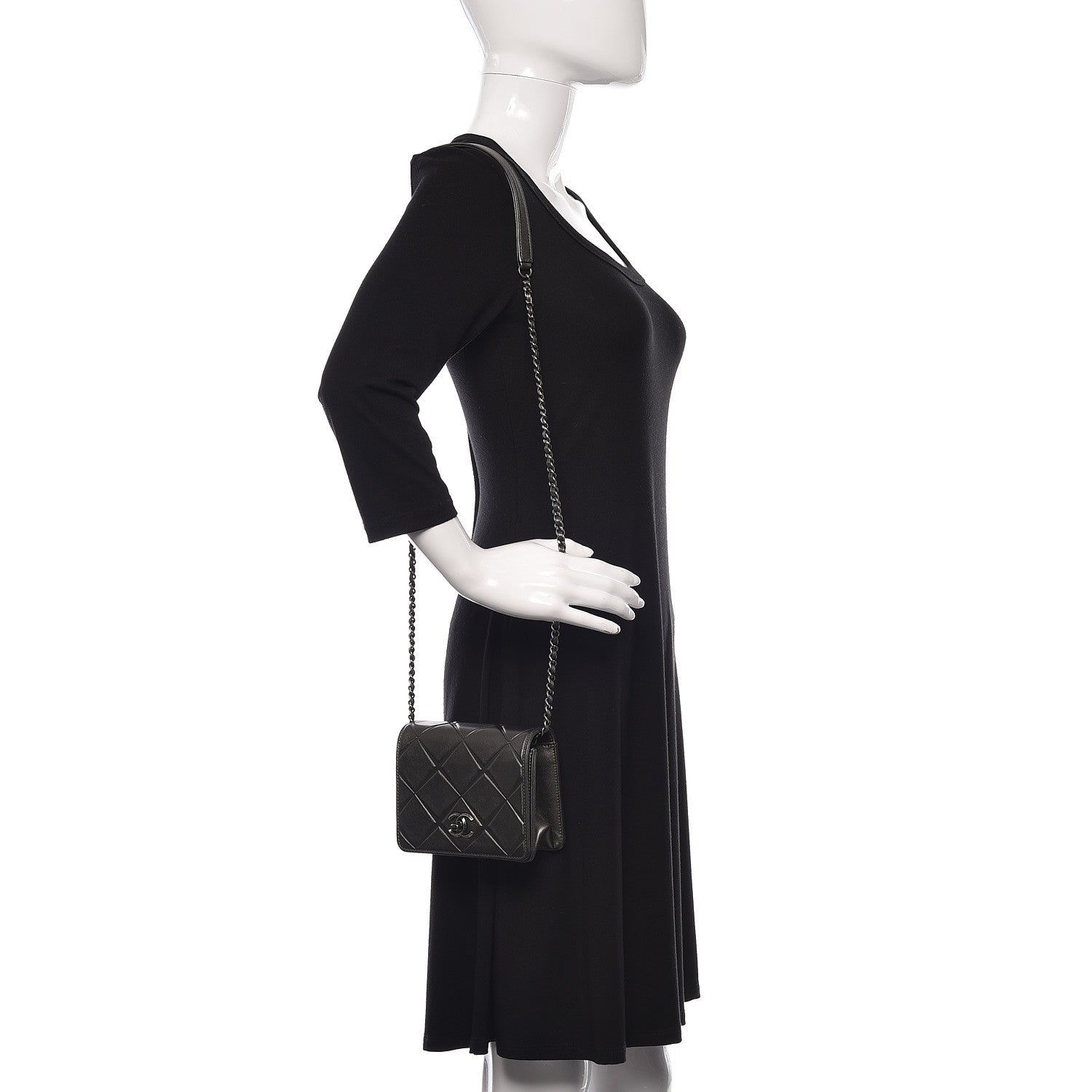 Chanel Metallic Calfskin Mini Propeller Flap Charcoal 2 of 13