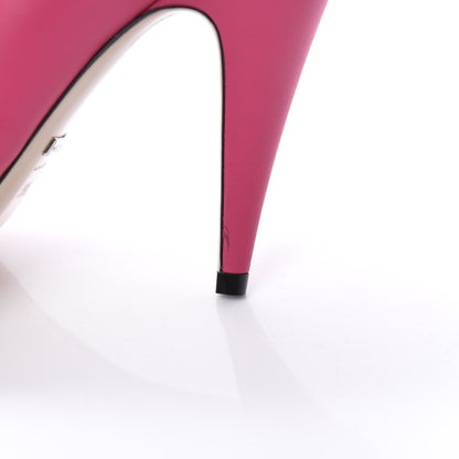 Gucci Nappa Bow High Heel Pumps 38.5 Bright Fuxia 10 of 12