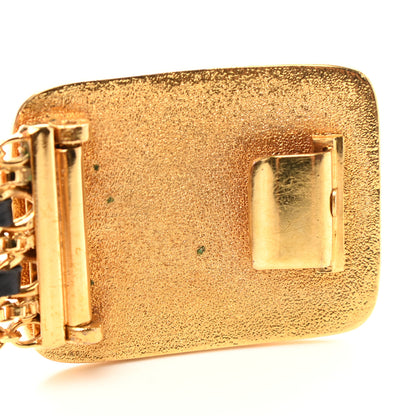 Chanel Lambskin Chain CC Buckle Belt Black Gold 6 of 6
