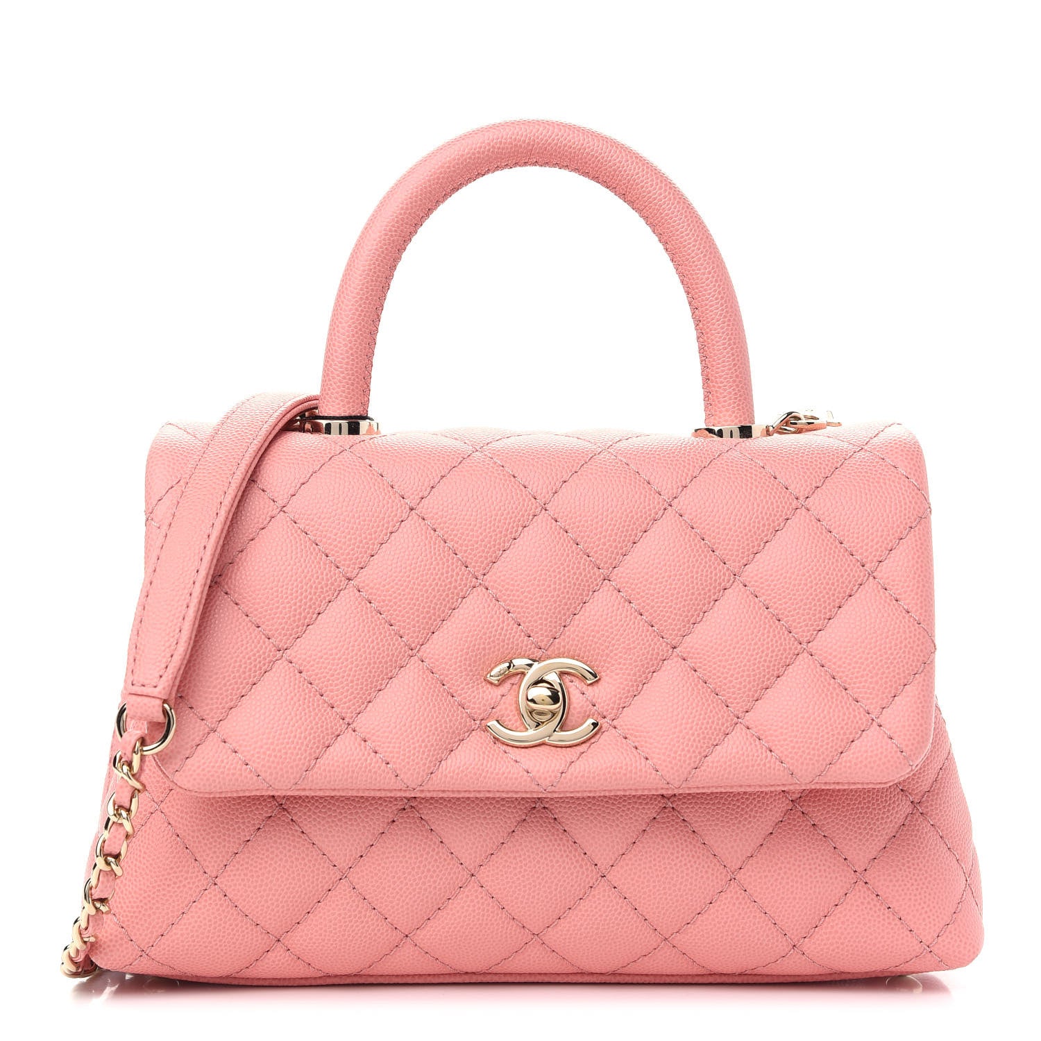 Chanel Caviar Quilted Mini Coco Handle Flap Pink 1 of 8