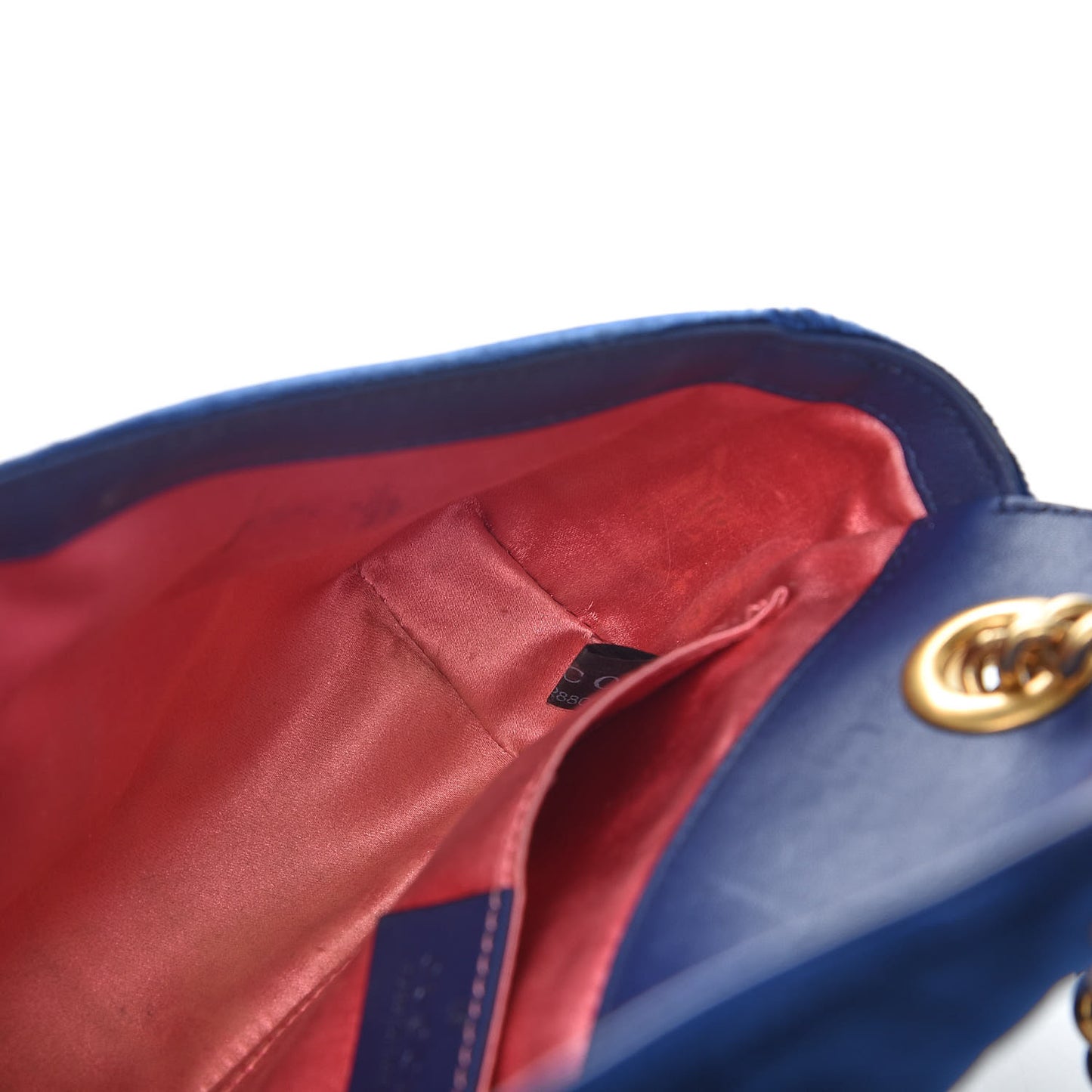 Velvet Matelasse Mini GG Marmont Shoulder Bag Cobalt Blue