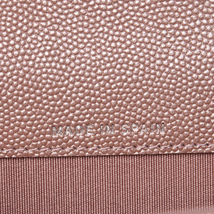 Chanel Metallic Caviar Chevron Quilted Vintage Mademoiselle Card Holder Pink 7 of 9