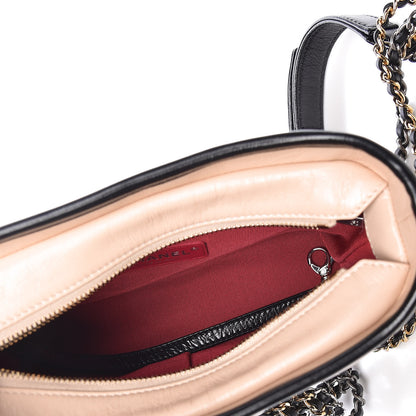 Chanel Aged Calfskin Quilted Small Gabrielle Hobo Beige Black 5 of 10