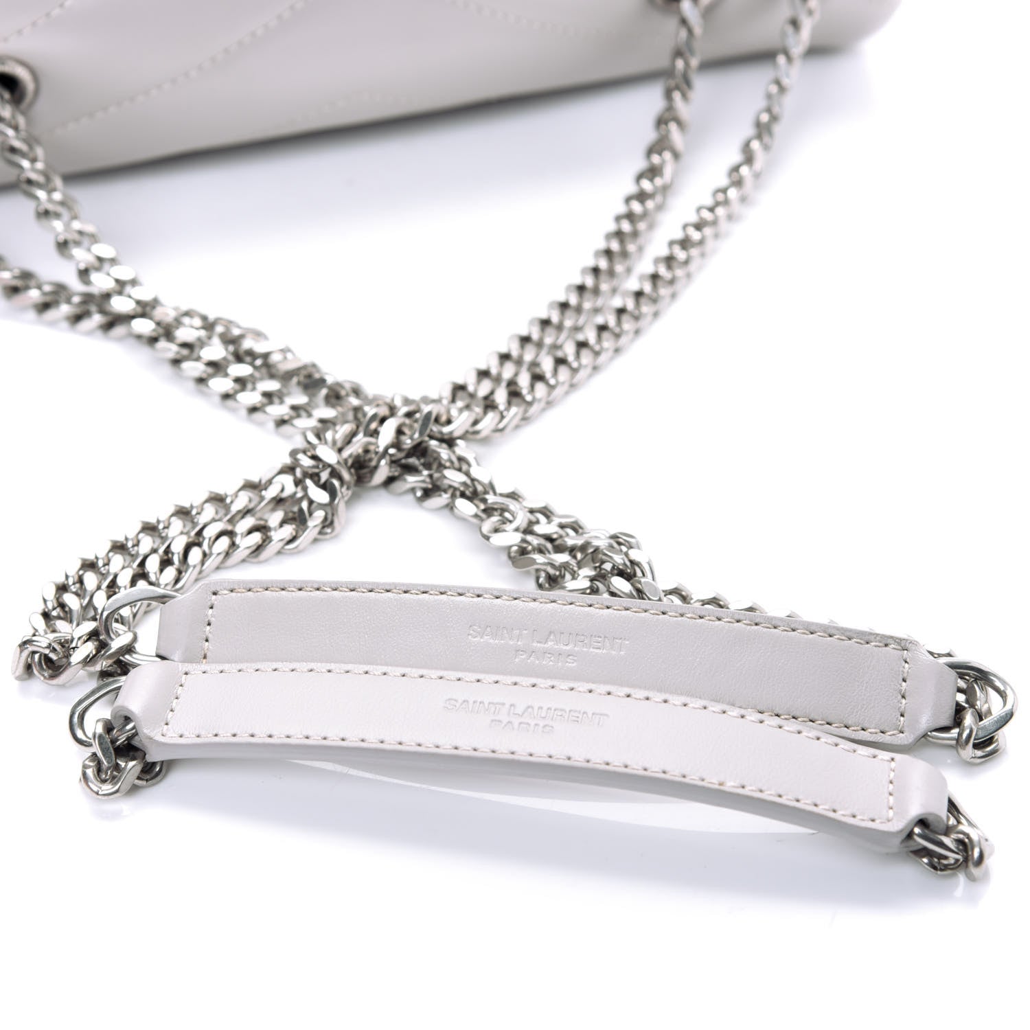 Saint Laurent Calfskin Y Quilted Monogram Small Loulou Chain Satchel Granite 19 of 19