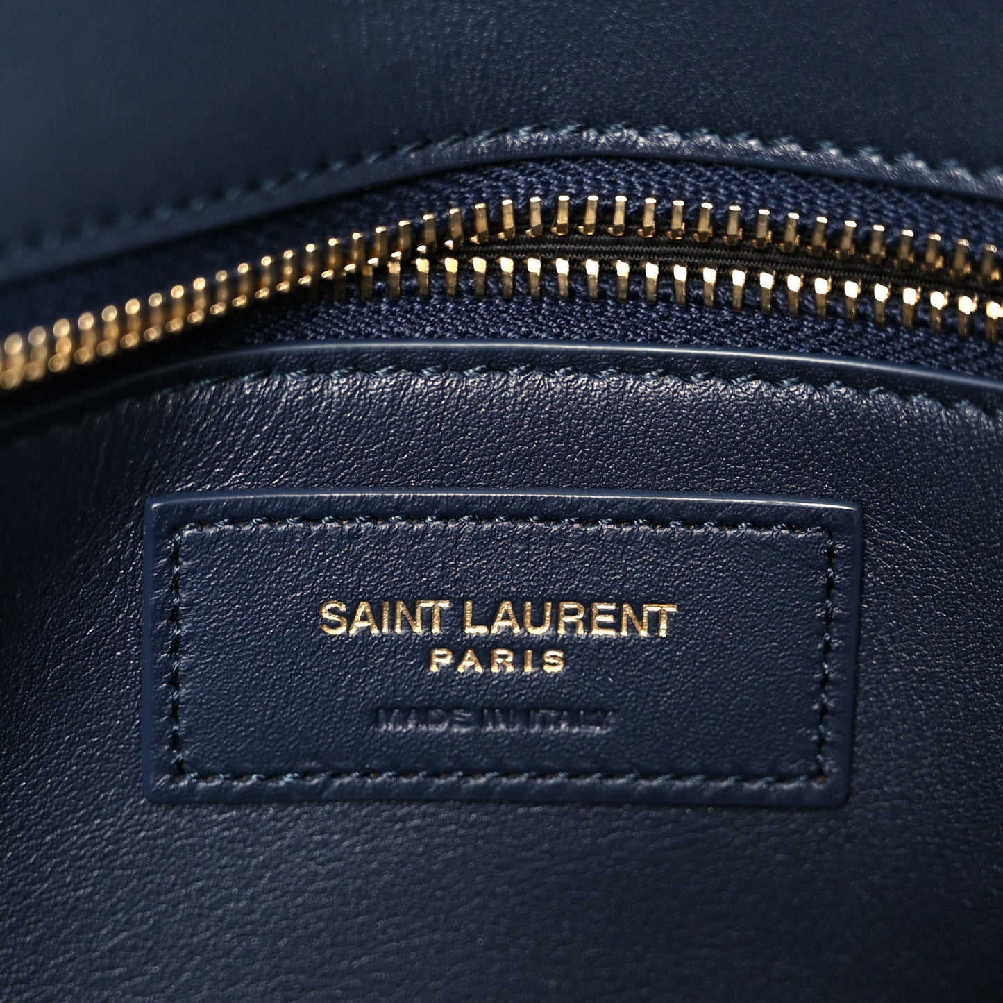 Lambskin Quilted Le Maillon Satchel Marine