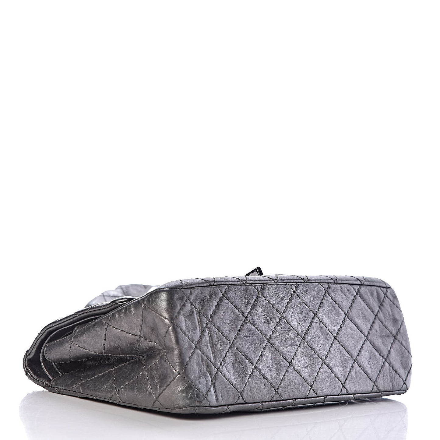 Metallic Aged Calfskin Quilted 2.55 Reissue 225 Flap Dark Silver