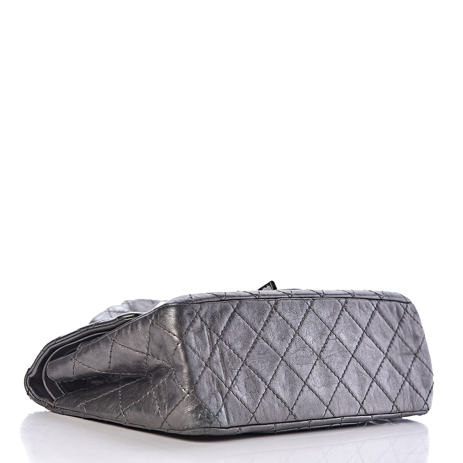 Chanel Metallic Aged Calfskin Quilted 2.55 Reissue 225 Flap Dark Silver 4 of 16