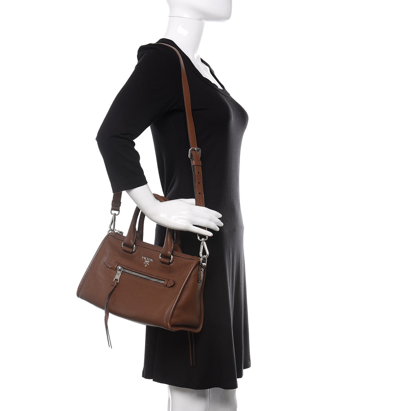 Vitello Daino Shopping Satchel Palissandro