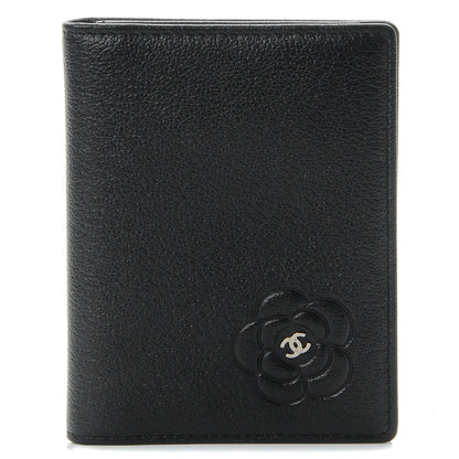 Chanel Goatskin Camellia Card Holder Wallet Black 1 of 9