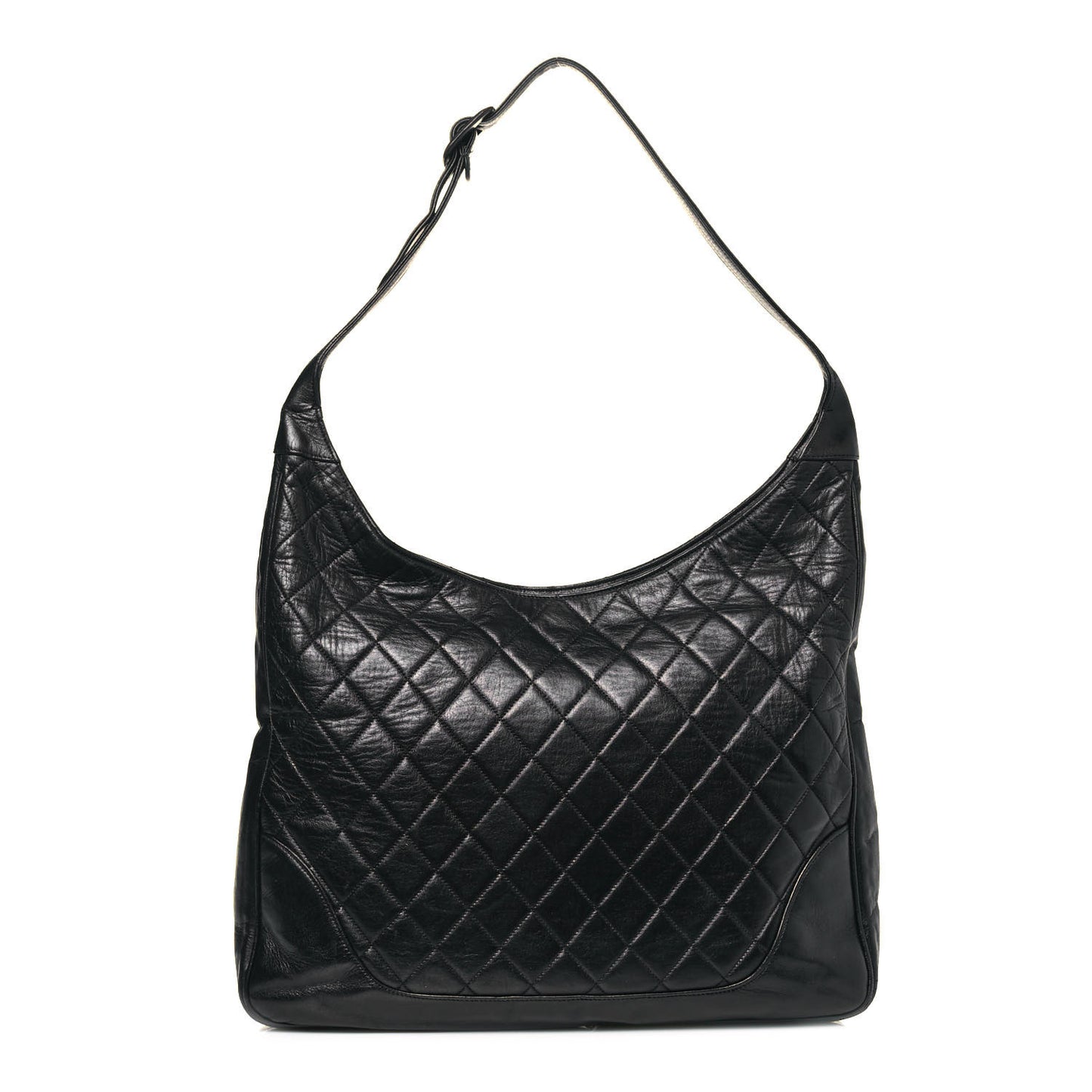 Lambskin Quilted Hobo Black