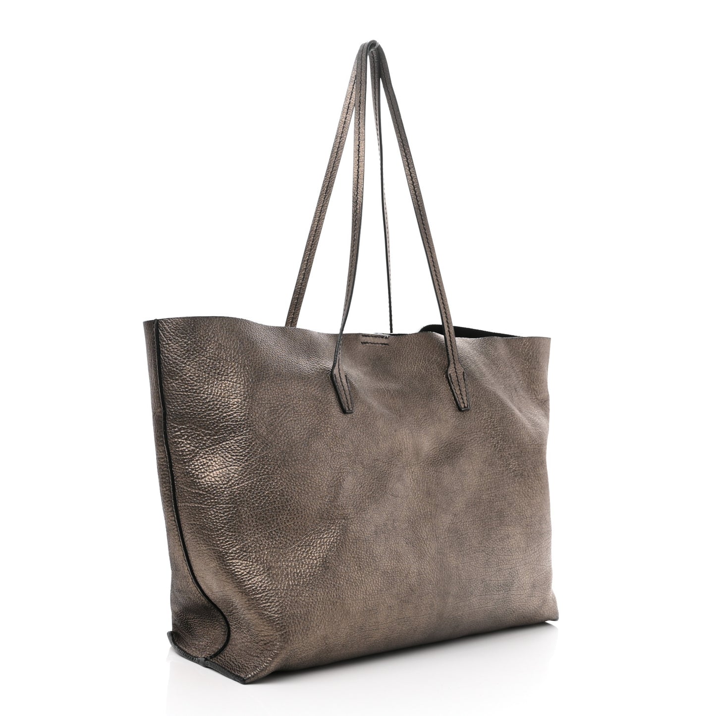 Metallic Calfskin Palazzo Medusa Tote Bronze