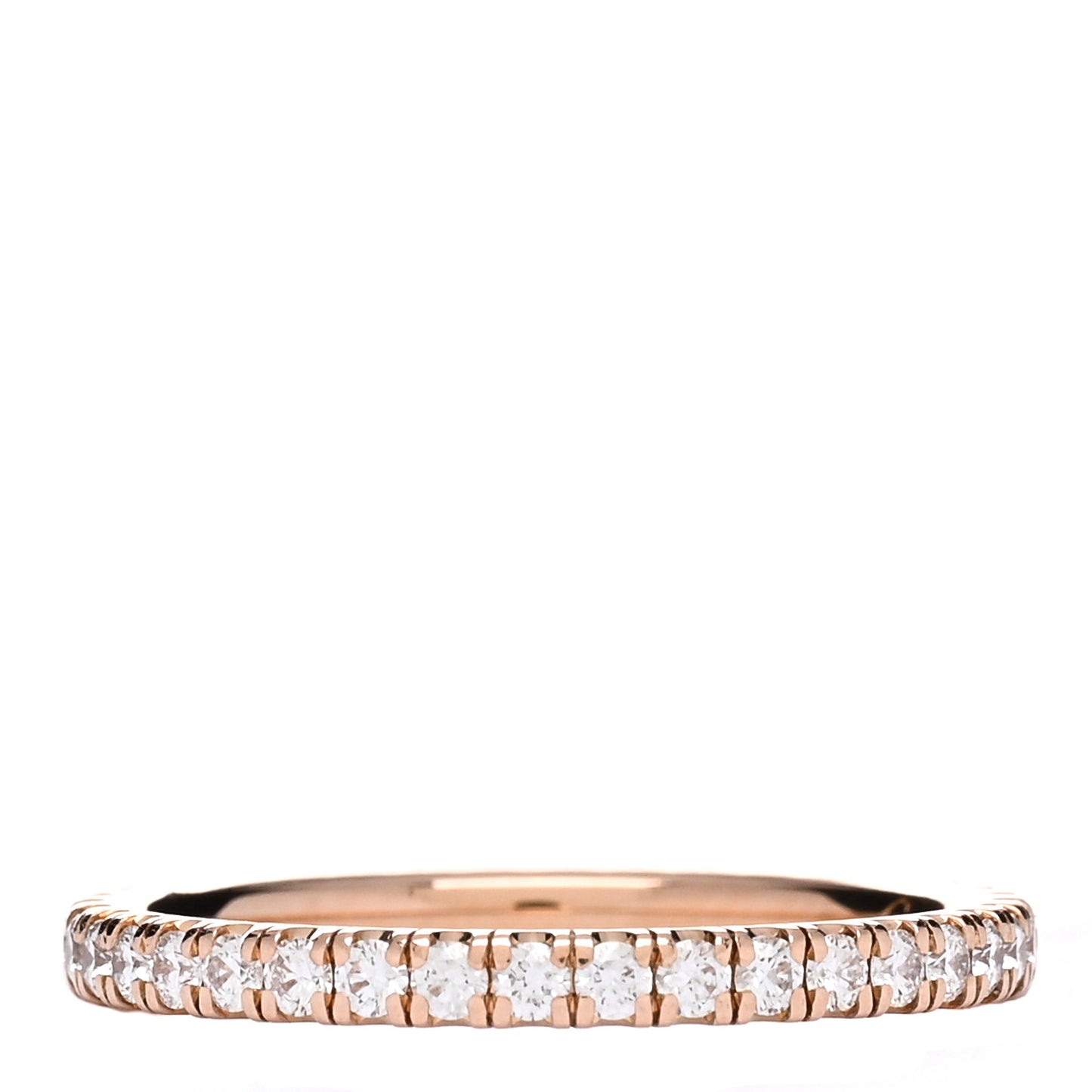 18K Pink Gold Diamond 2mm Étincelle de Cartier Wedding Band Ring 50 5.25