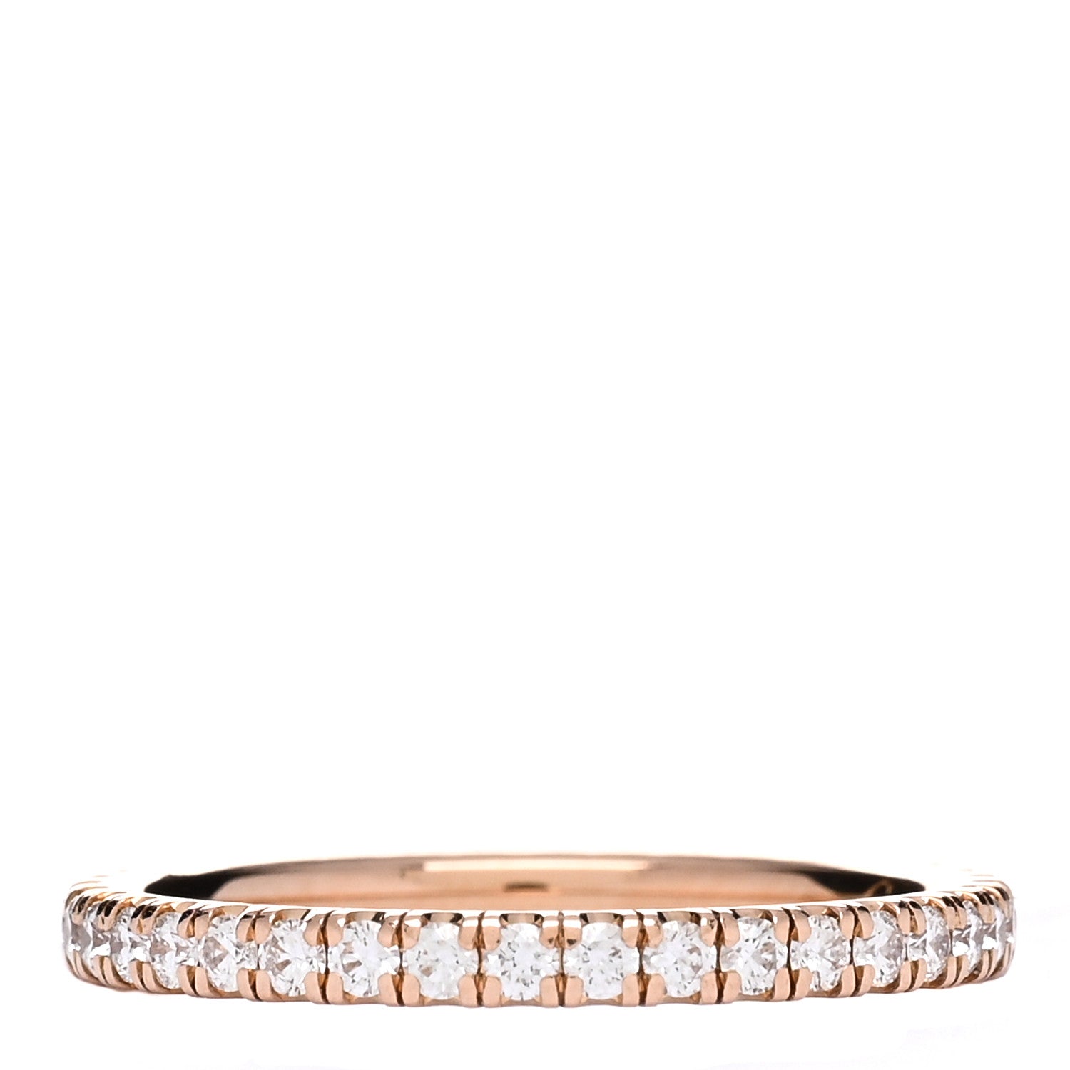 Cartier 18K Pink Gold Diamond 2mm Étincelle de Cartier Wedding Band Ring 50 5.25 3 of 4