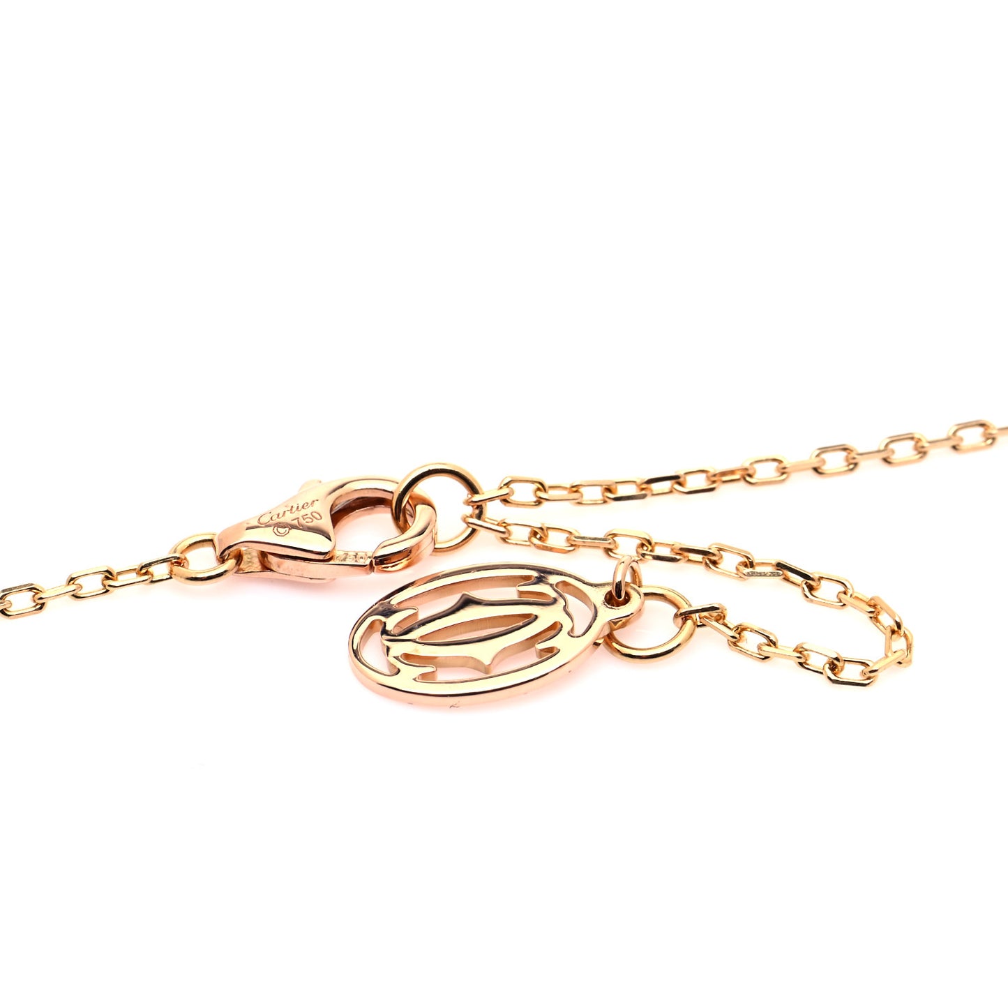 18K Pink Gold Diamond LM D'Amour Pendant Necklace