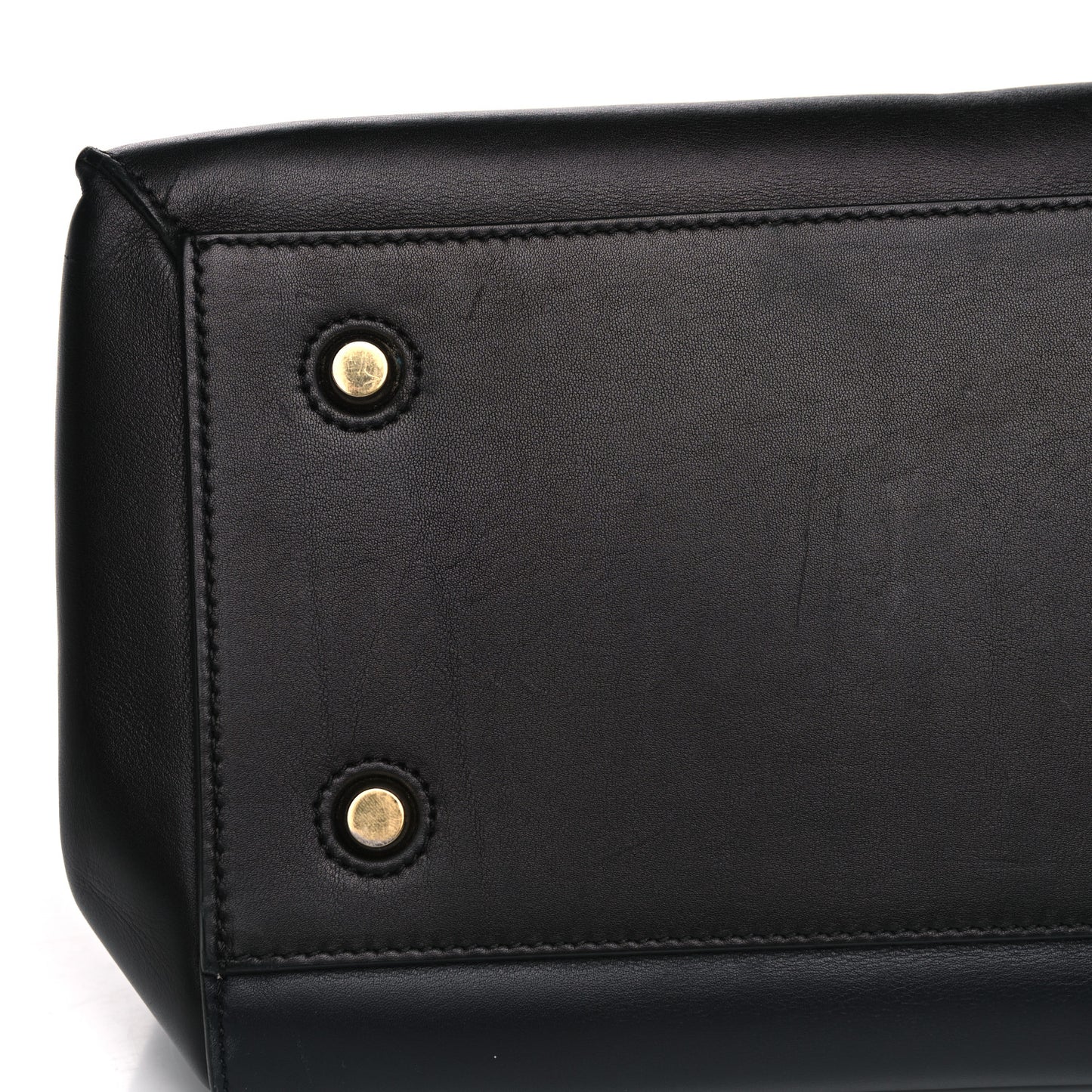 Supple Calfskin Medium Edge Shoulder Bag Navy Blue