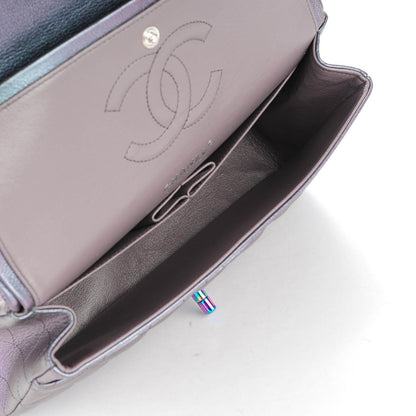 Chanel Iridescent Goatskin Quilted Medium Double Flap Purple 5 of 7