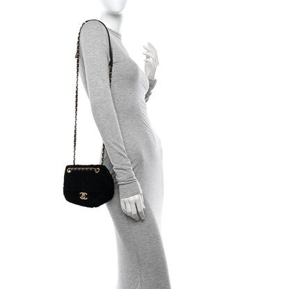 Chanel Velvet Camellia Embossed Mini Square Flap Black 2 of 12