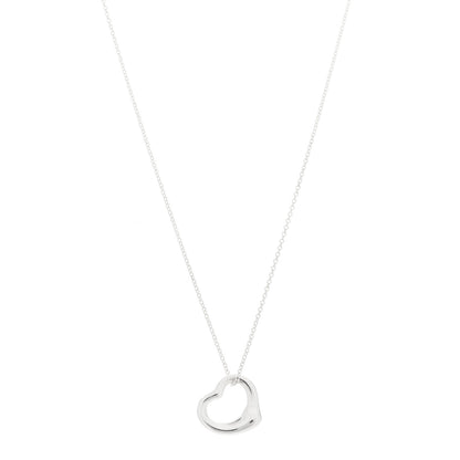 Tiffany Sterling Silver 16mm Elsa Peretti Open Heart Pendant Necklace 1 of 5