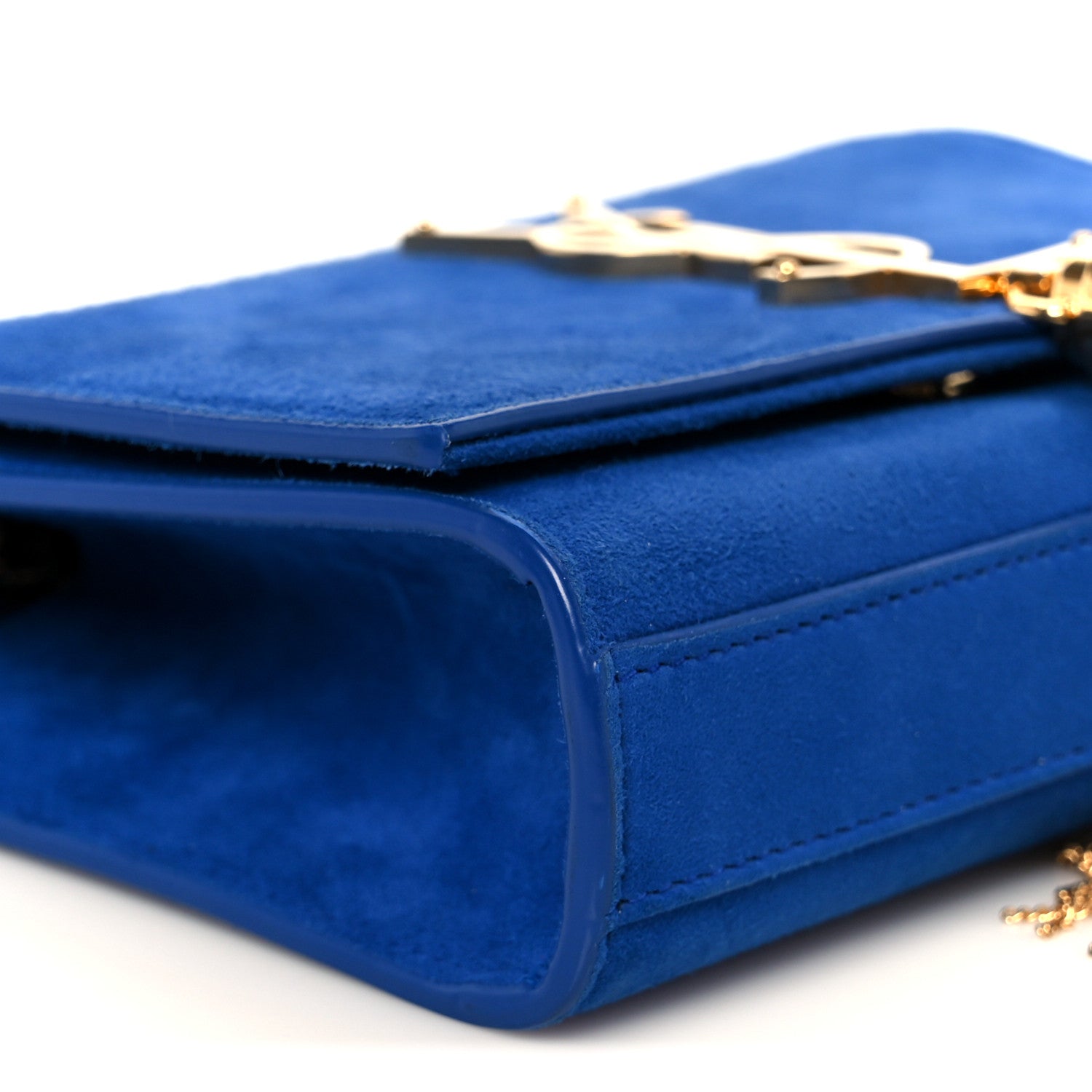 Saint Laurent Suede Small Classic Monogram Kate Tassel Satchel Blue 9 of 11