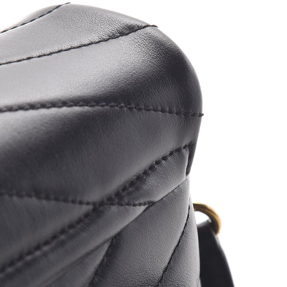 Saint Laurent Calfskin Y Quilted Monogram Toy Loulou Crossbody Bag Black 8 of 12
