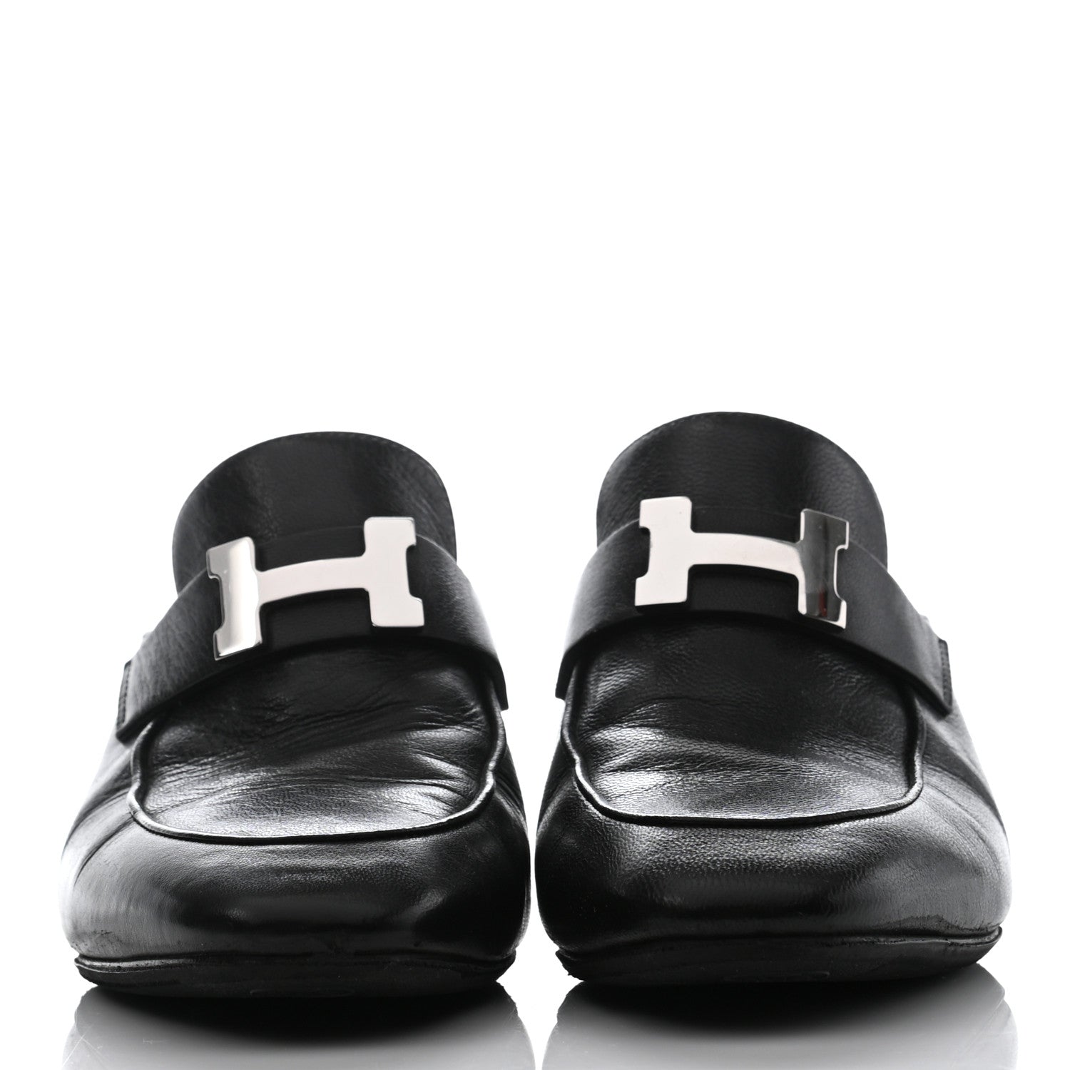 Hermes Goatskin Paradis Mules 36 Black 2 of 8